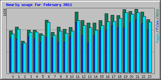 Hourly usage for February 2011