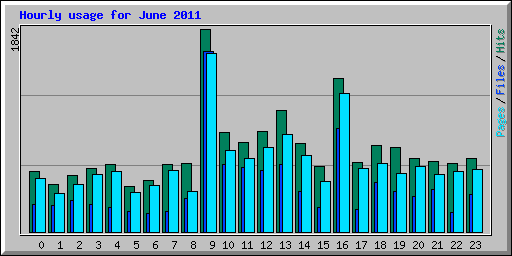 Hourly usage for June 2011