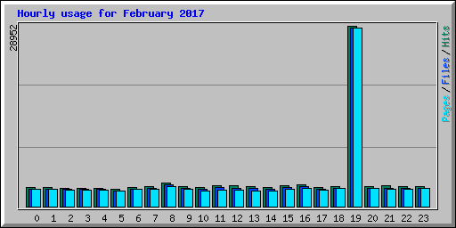 Hourly usage for February 2017