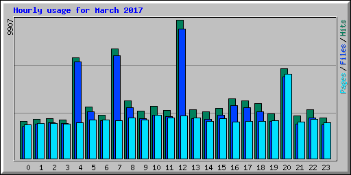 Hourly usage for March 2017