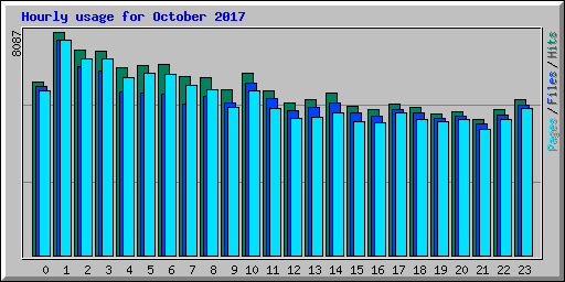 Hourly usage for October 2017