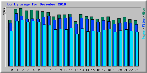 Hourly usage for December 2018