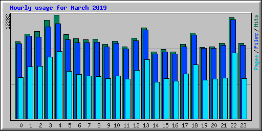Hourly usage for March 2019