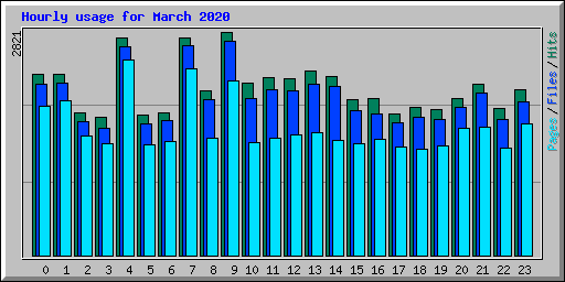 Hourly usage for March 2020