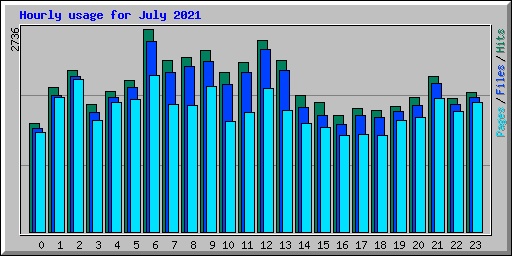 Hourly usage for July 2021